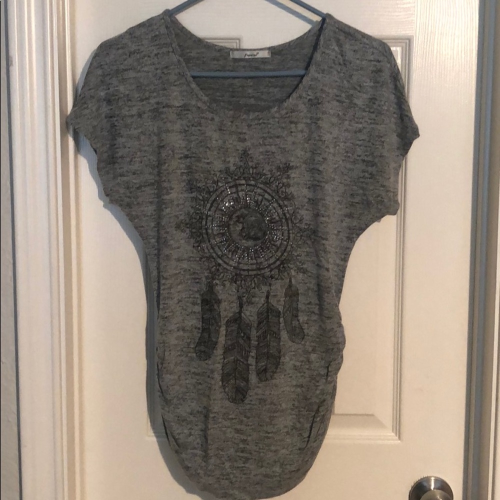 Grey top with sequence